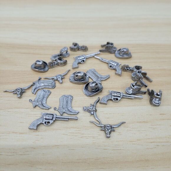 Parker Brothers 1970's Silver Tone Western Game Pieces - Picture 7 of 8